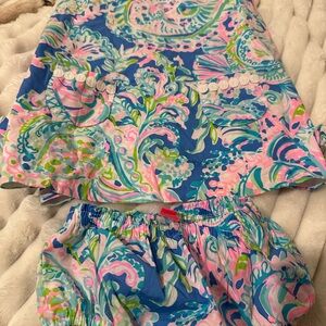 Lilly Pulitzer Pink and Blue Floral Set
